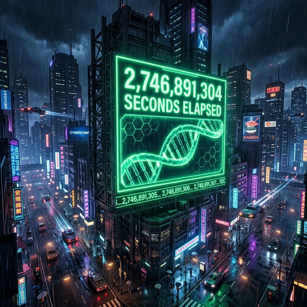 Illustration representing How Old Am I in Seconds? The Viral Question Answered