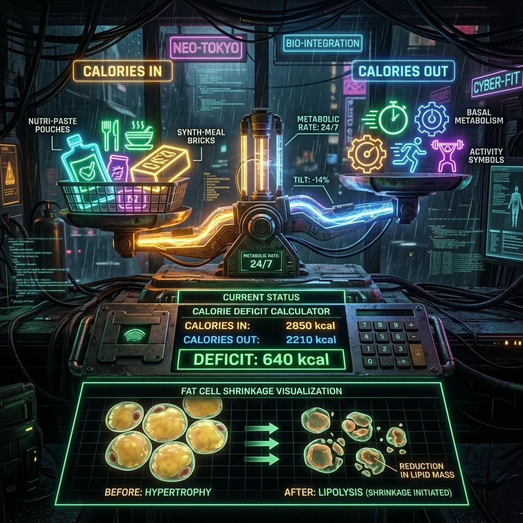Illustration representing Calorie Deficit Calculator: How to Lose Weight Using Science (Not Willpower)