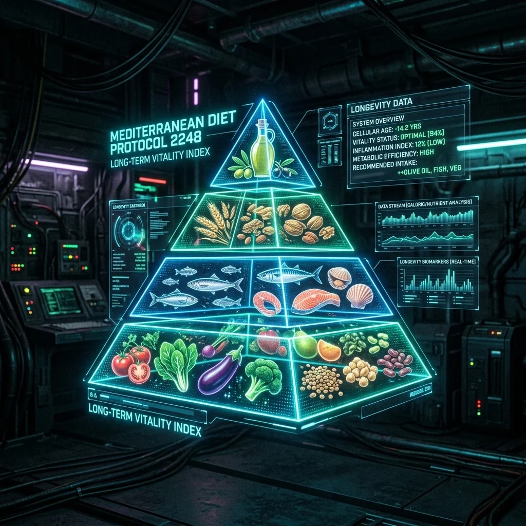 Illustration representing Mediterranean Diet Benefits: What Decades of Research Actually Show