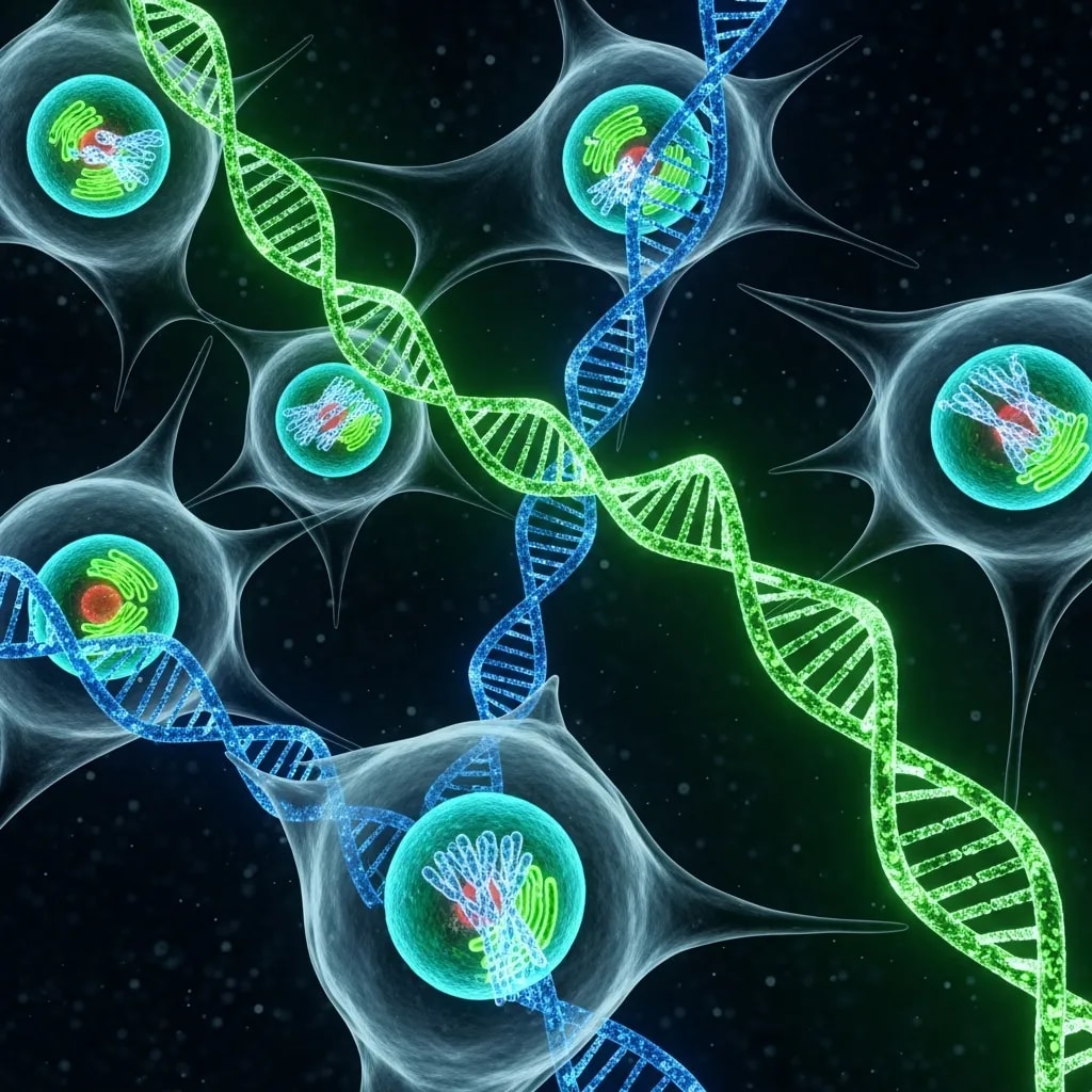 Illustration representing The Science of Biological Aging: What Your Cells Are Telling You