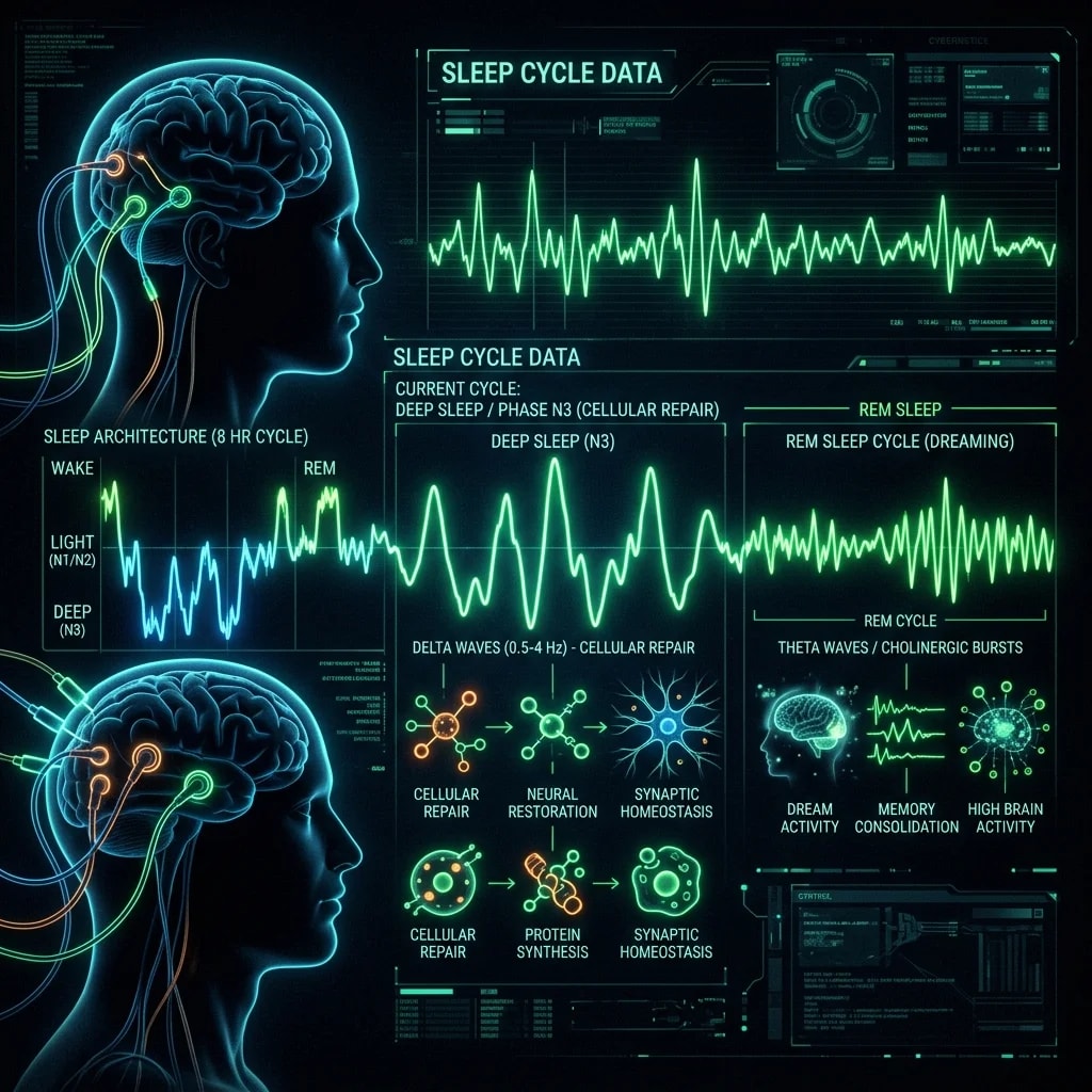 Illustration representing Sleep and Aging: How Poor Sleep Accelerates Biological Age