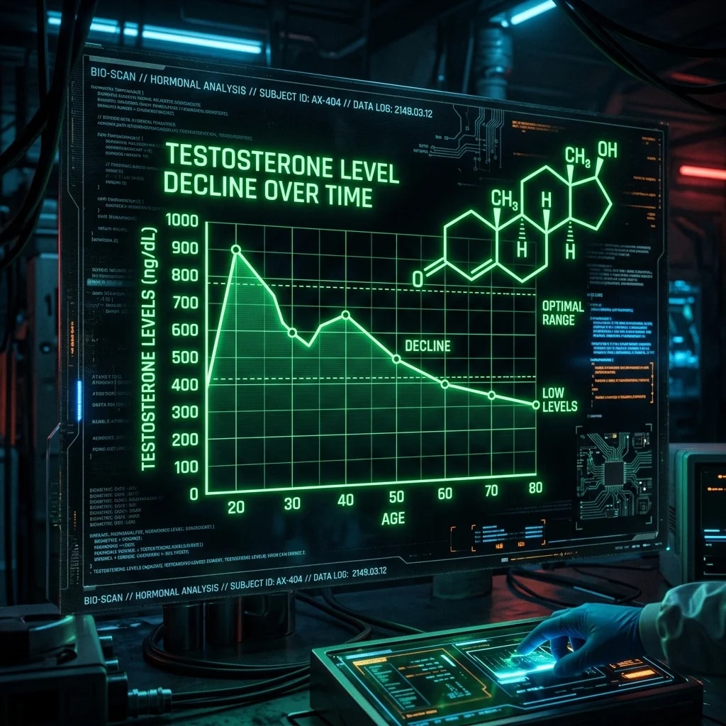 Illustration representing Testosterone Levels by Age: Normal Ranges, Decline Rate, and How to Optimize