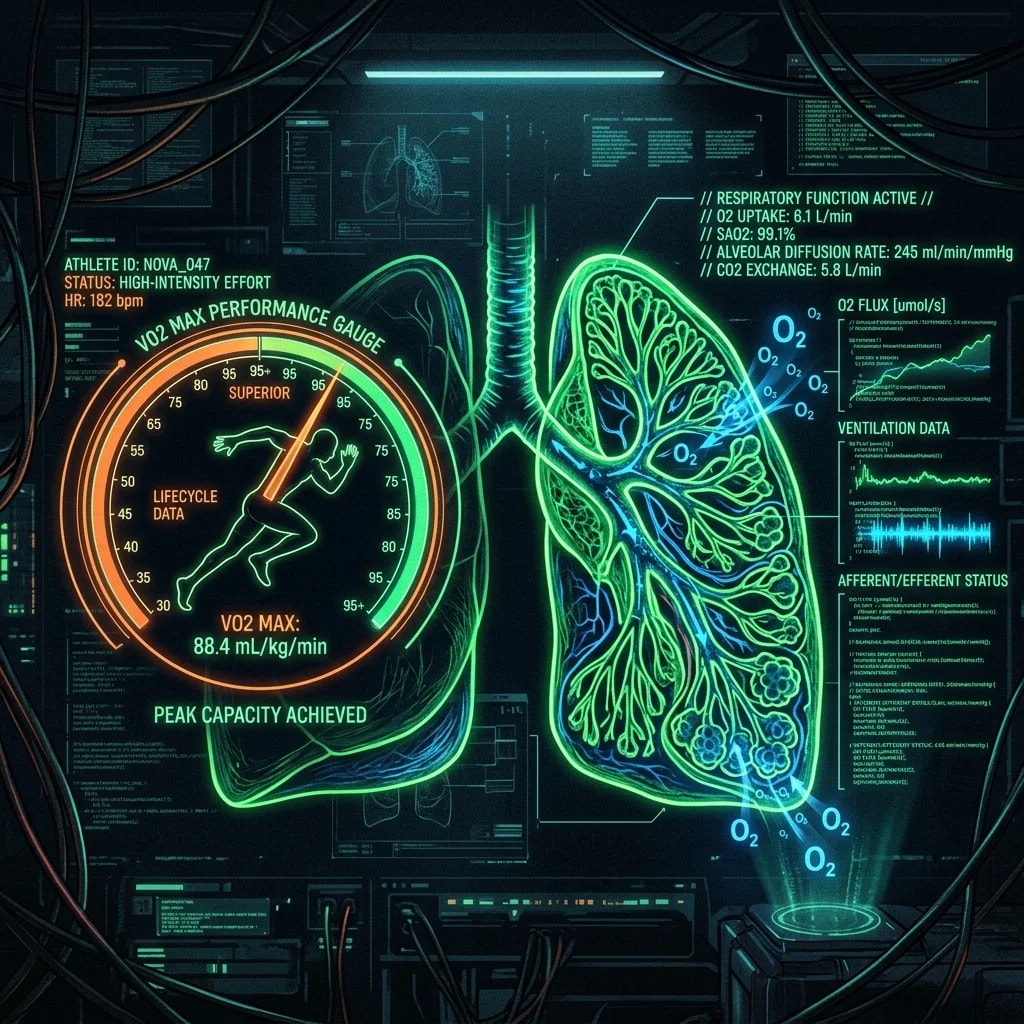 Illustration representing VO2 Max Calculator: What Is VO2 Max and Why It Predicts Longevity